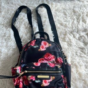 Juicy Couture Black and Pink Rose Backpack
